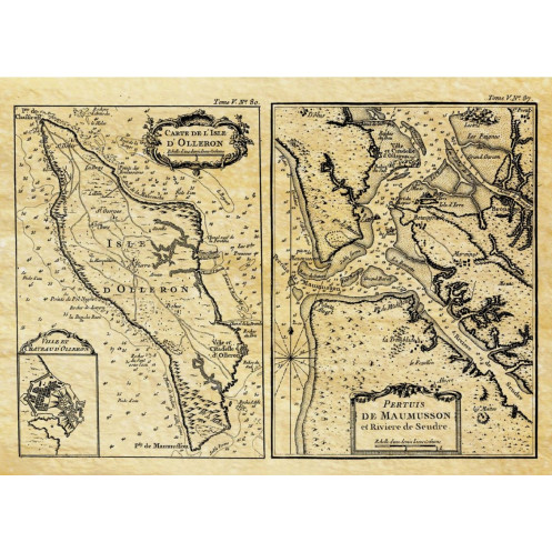 Reproduction carte marine ancienne de l'île d'Oléron en 1650 Reproduction carte marine ancienne de l'île d'Oléron en 1650