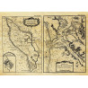 Reproduction carte marine ancienne de l'Île d'Oléron en 1650