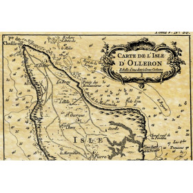 Reproduction carte marine ancienne de l'île d'Oléron en 1650