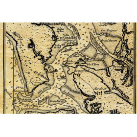 Reproduction carte marine ancienne de l'île d'Oléron en 1650