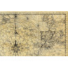 Reproduction carte marine ancienne de l'Atlantique Nord en 1550
