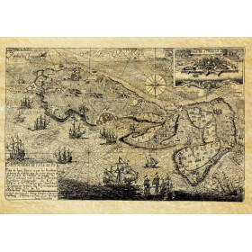 Reproduction carte marine ancienne de l'île de Ré en 1684