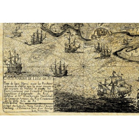 Reproduction of old nautical chart of The Isle of Ré in 1684