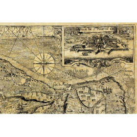 Reproduction of old nautical chart of The Isle of Ré in 1684