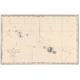 Reproduction carte marine ancienne - 0066-WN - Carte des îles de la Société (1823) - 91 x 64 cm