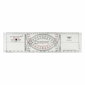 Jean Cras ruler, two-tone engraving, 1 mm PVC, polyethylene bag