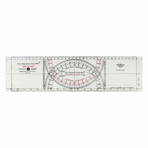 Jean Cras ruler, two-tone engraving, 1 mm PVC, polyethylene bag Jean Cras ruler, two-tone engraving, 1 mm PVC, polyethylene bag