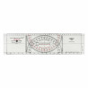 Jean Cras ruler, two-tone engraving, 1 mm PVC, polyethylene bag