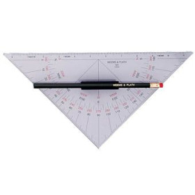 Rapporteur demi-carré (triangle) avec poignée - longueur base 27 cm