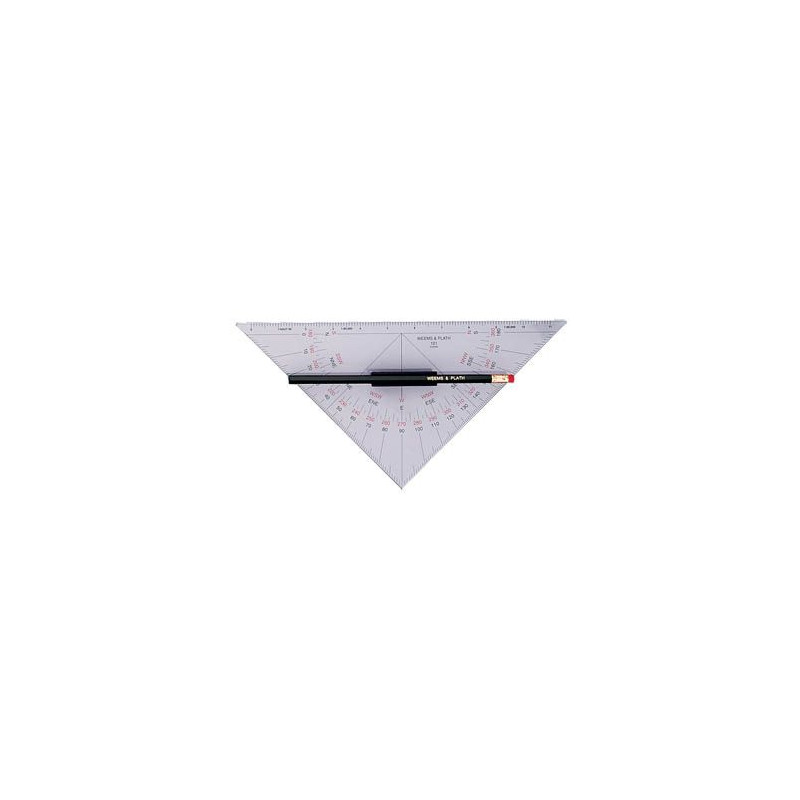 Rapporteur demi-carré (triangle) avec poignée - longueur base 27 cm