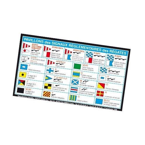 Planche adhésive - Mini code régate - Pavillons des signaux réglementaires des régates