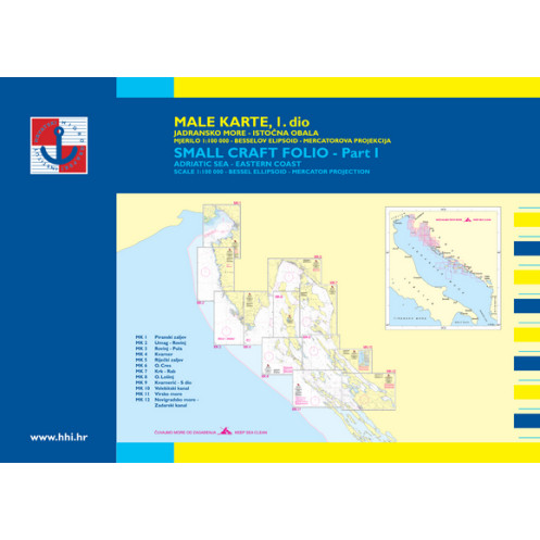 Hrvatski Hidrografski Institut - Croatia Male Karte 1 - Adriactic Sea, eastern coast - Trieste to Zadar