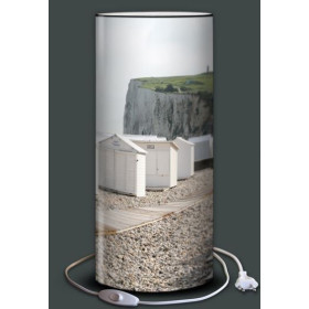 Lampe plage des demoiselles Cabines et falaise