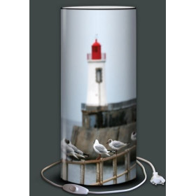 Table lamp Lighthouse seagulls