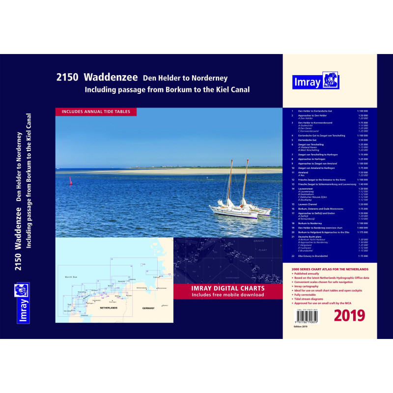 Imray - 2150 - Waddenzee - Den Helder to Norderney Chart Atlas