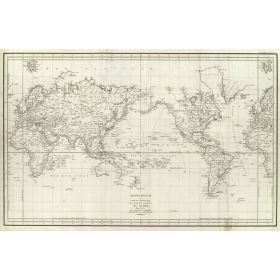 Carte marine ancienne de l'expédition, ou voyage, de la Pérouse en 1788