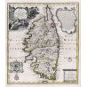 Toile tendue carte marine ancienne de la Corse en 1749