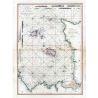 Toile tendue carte marine ancienne des Îles de Jersey, Guernesey, Chausey en 1781