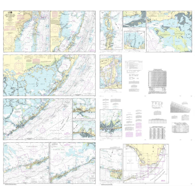 NOAA - 11451SC - FOLIO SMALL-CRAFT CHART Miami to Marathon and Florida Bay