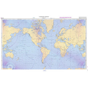 Shom - 0101GSA - Planisphère terrestre (axé sur 65° Ouest). Déclinaison magnétique 2015