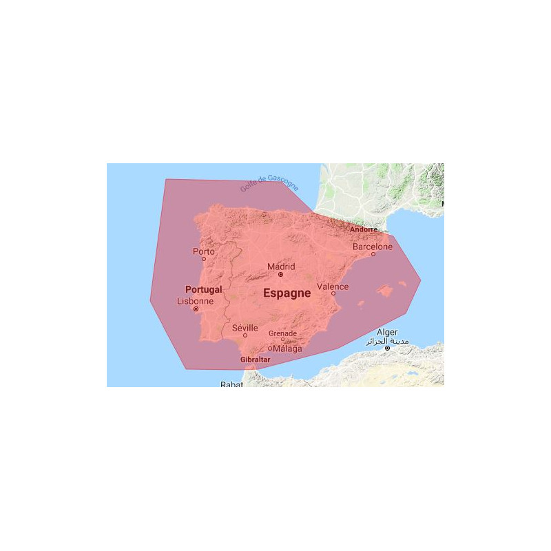 SnMap - Côtes Espagne + Portugal - carte neuve