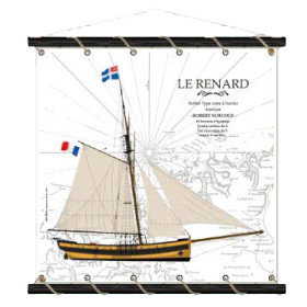 Toile tendue coton le Renard - Sur carte marine - moyen modèle