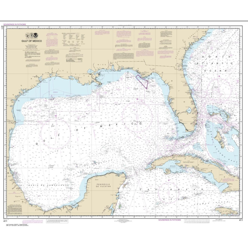 NOAA - 00411 - carte marine - Golfe du Mexique