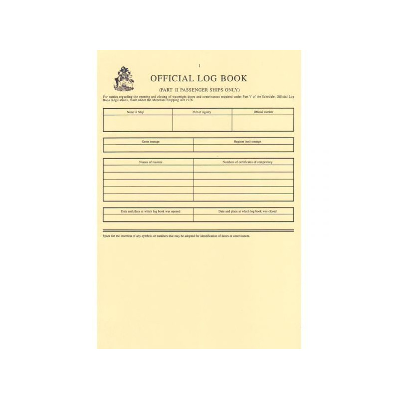 Bahamas Maritime Authority - BAH0060 - Bahamas Official logbook II passanger ship