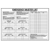 Maritime Progress - Emergency muster list complete with wet-wipe pen