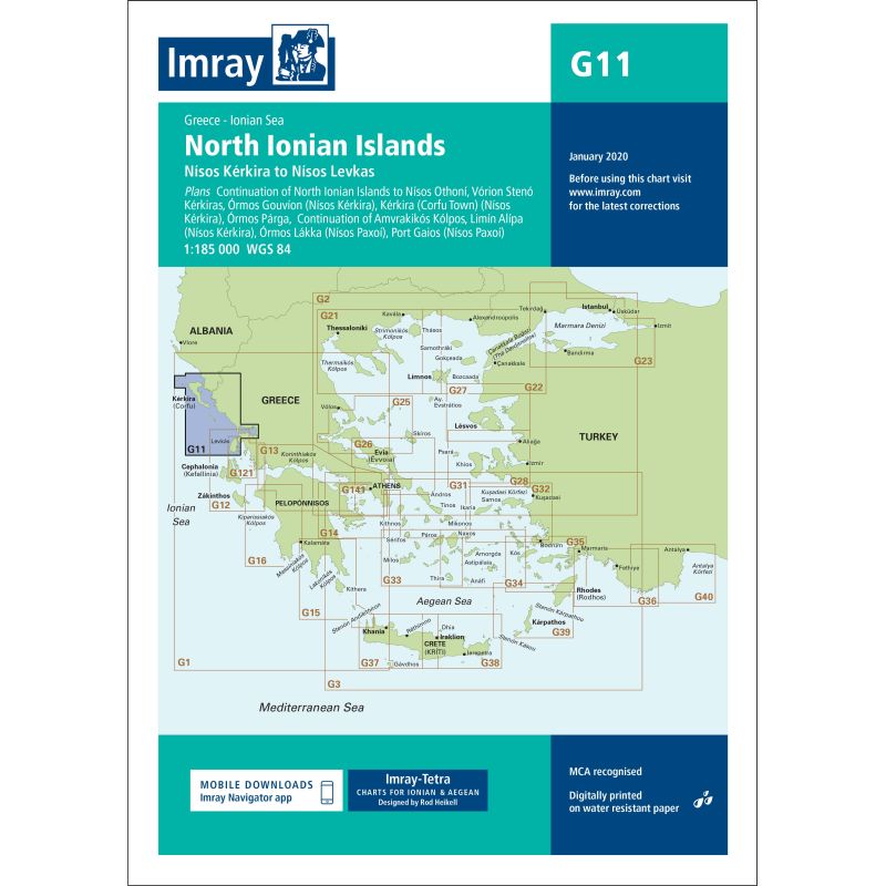 Imray - G11 - North Ionian Islands - Nisos Kerkira to Nisos Levkas