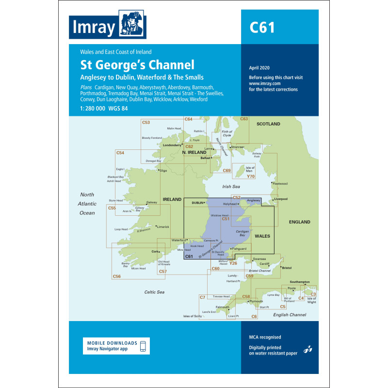 Imray - C61 - St George?s Channel - Anglesey to Dublin, Waterford and the Smalls