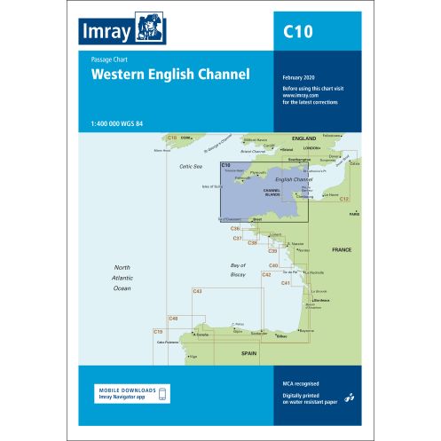 Imray - C10 - Western English Channel - Passage Chart