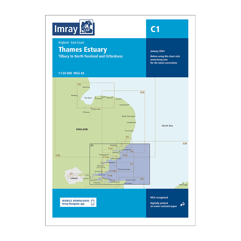 Imray - C1 - Thames Estuary - Tilbury to North Foreland and Orfordness