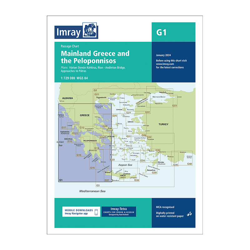 Imray - G1 - Mainland Greece and the Peloponnisos - Passage Chart