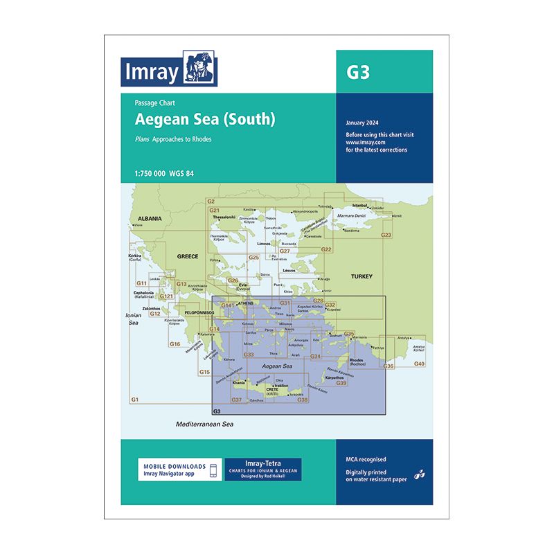 Imray - G3 - Aegean Sea (South) - Passage Chart