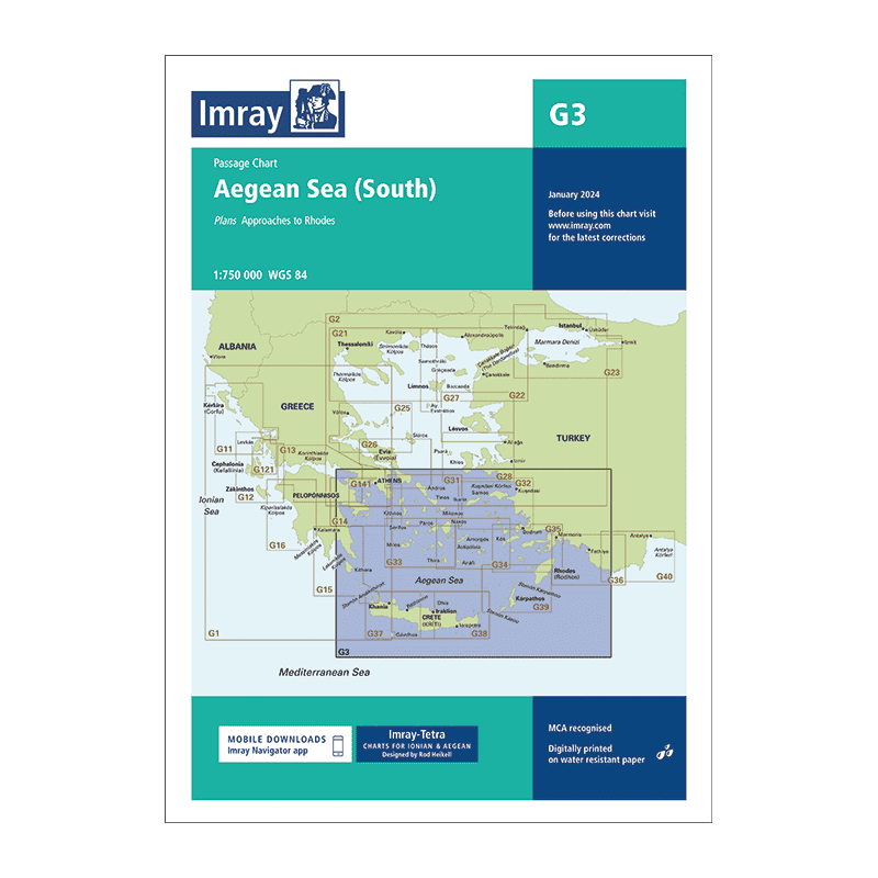 Imray - G3 - Aegean Sea (South) - Passage Chart