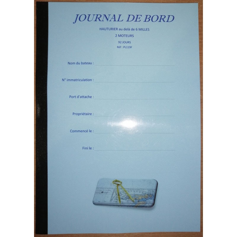 LJB - Journal de bord Hauturier 2 moteurs - 92 jours - A4