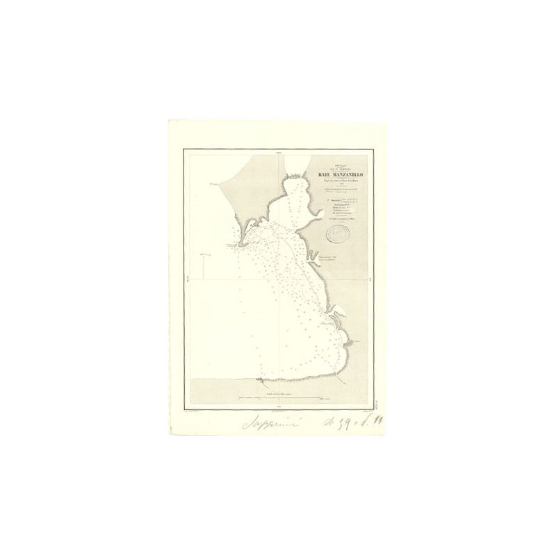 Reproduction carte marine ancienne - 3324 - ANTILLES, HISPANIOLA, MANZANILLO (Baie) - SAINT-DOMINGUE - ATLANTIQUE,ANTILLES (Mer)