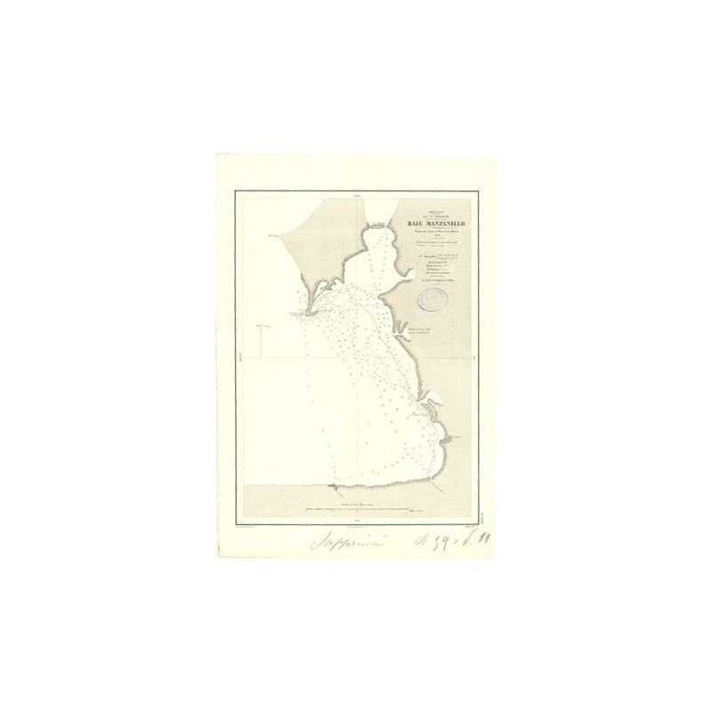 Reproduction carte marine ancienne - 3324 - ANTILLES, HISPANIOLA, MANZANILLO (Baie) - SAINT-DOMINGUE - ATLANTIQUE, ANTILLES (Mer