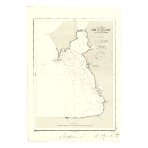 Reproduction carte marine ancienne - 3324 - ANTILLES, HISPANIOLA, MANZANILLO (Baie) - SAINT-DOMINGUE - ATLANTIQUE,ANTILLES (Mer)