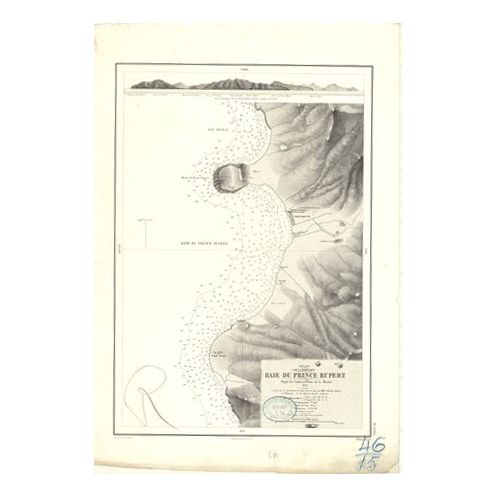 Reproduction carte marine ancienne - 3325 - ANTILLES, PRINCE RUPERT (Baie) - DOMINIQUE (île) - ATLANTIQUE,ANTILLES (Mer) - (1874