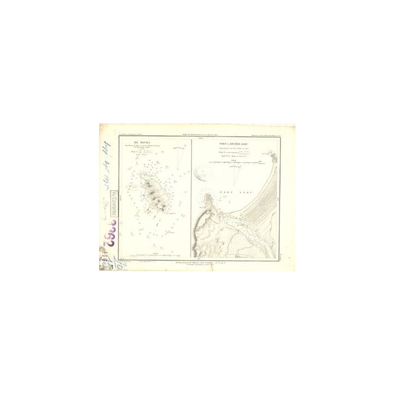 Reproduction carte marine ancienne - 3362 - MOCHA (île) - CHILI - PACIFIQUE, AMERIQUE DU SUD (Côte Ouest), AMERIQUE DU SUD (Côte