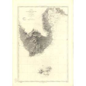 Reproduction carte marine ancienne - 3375 - ANTILLES, SAINTES (Canal), BASSE TERRE, POINTE A PITRE - GUADELOUPE - ATLANTIQUE, AN