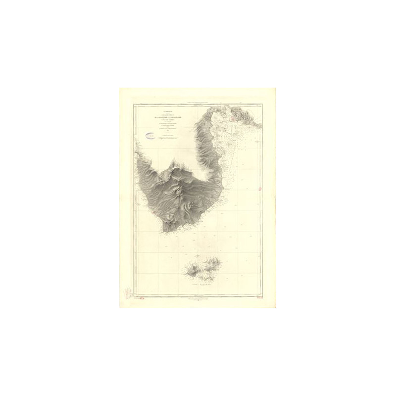 Reproduction carte marine ancienne - 3375 - ANTILLES, SAINTES (Canal), BASSE TERRE, POINTE A PITRE - GUADELOUPE - ATLANTIQUE, AN