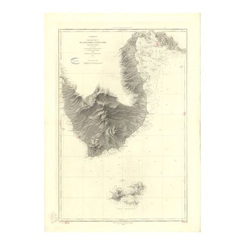 Reproduction carte marine ancienne - 3375 - ANTILLES, SAINTES (Canal), BASSE TERRE, POINTE A PITRE - GUADELOUPE - ATLANTIQUE,ANT