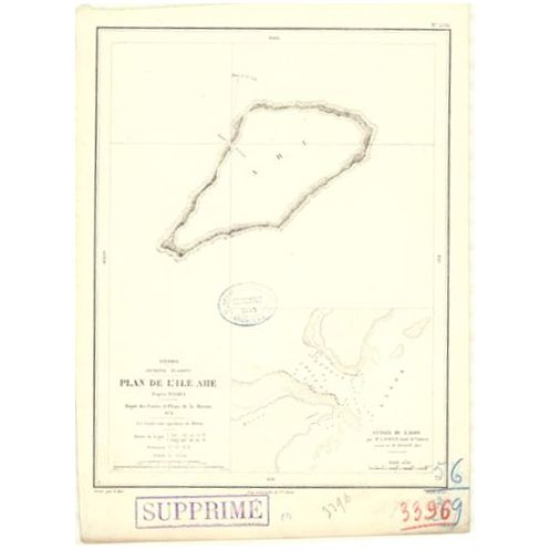 Reproduction carte marine ancienne - 3396 - TUAMOTU (Archipel), AHE (île) - PACIFIQUE,OCEANIE - (1874 - ?)