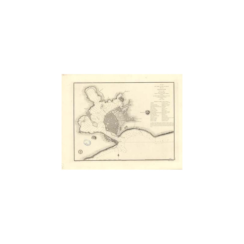 Reproduction carte marine ancienne - 370 - HAVANE (Port), HAVANNE (Port) - CUBA - ATLANTIQUE, ANTILLES (Mer) - (1800 - ?)
