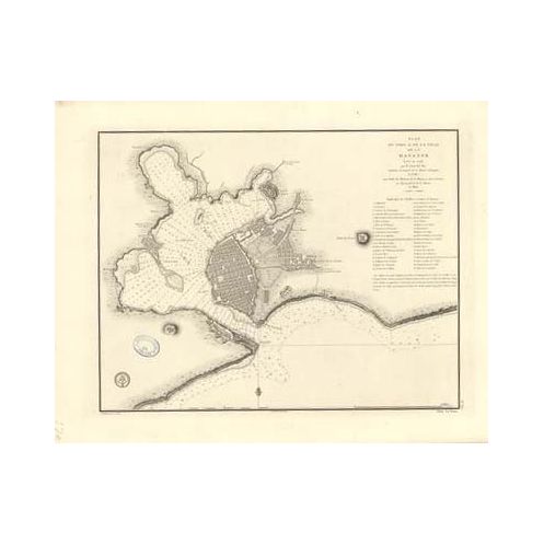 Reproduction carte marine ancienne - 370 - HAVANE (Port), HAVANNE (Port) - CUBA - ATLANTIQUE,ANTILLES (Mer) - (1800 - ?)