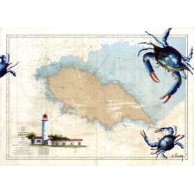 Carte marine peinte - Ile d'Yeu