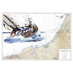 Carte marine peinte - De Bayonne à Saint Sébastien